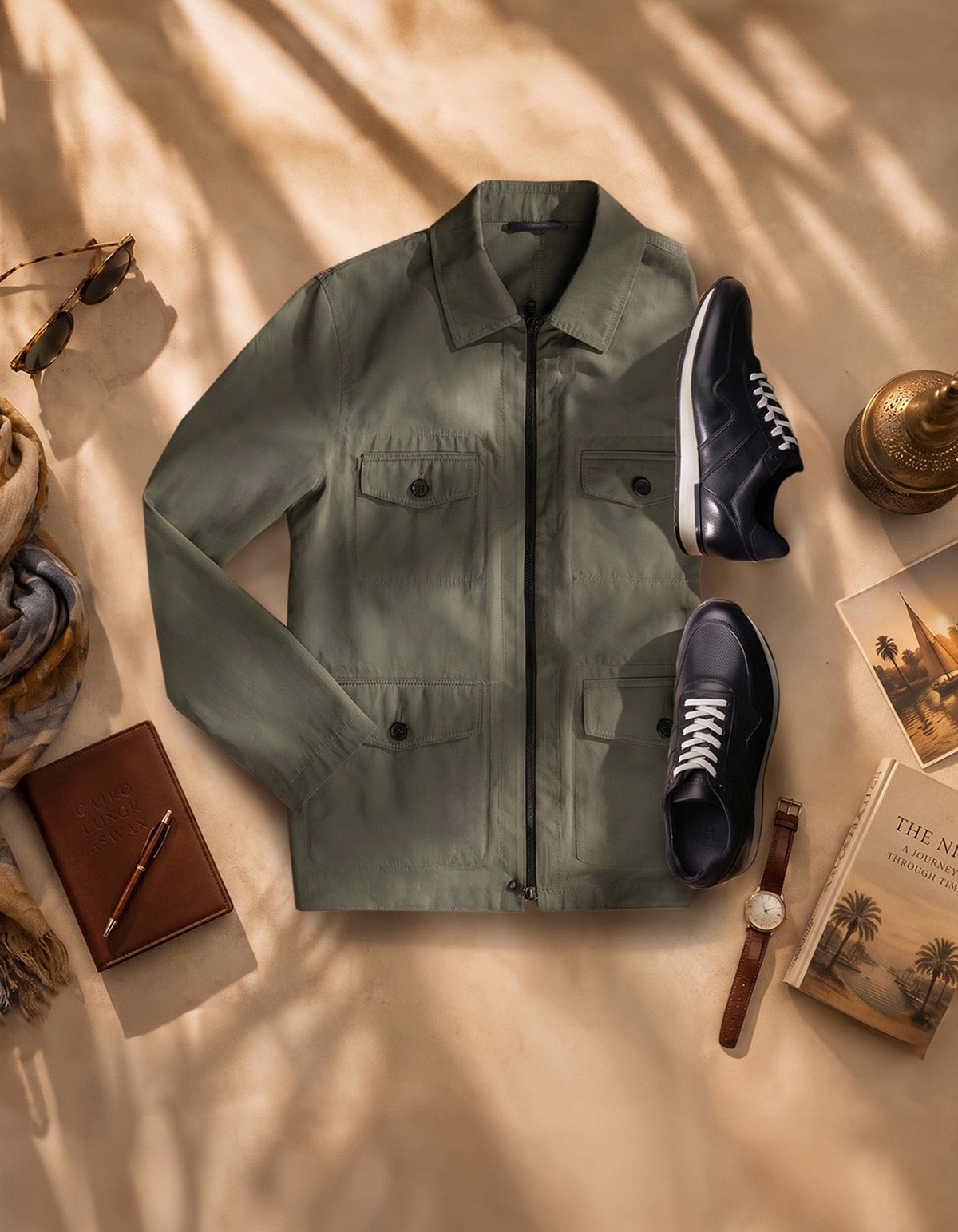 SUNDOWNER ON THE NILE. Jacket Green