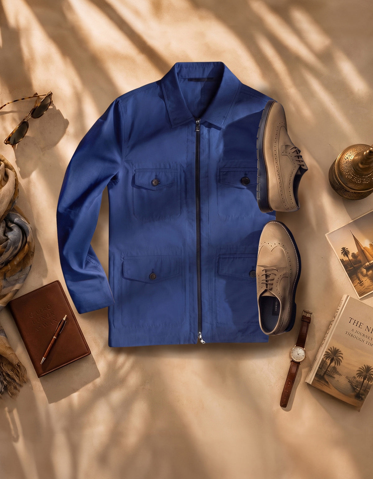 SUNDOWNER ON THE NILE. Jacket Blue
