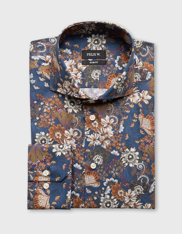 Hemd Full-Colour. Blau