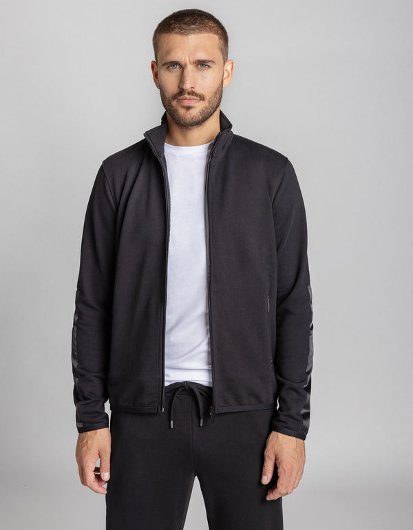 Loungewear-Jacke aus Baumwolle. Schwarz